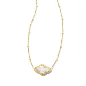 Kendra Scott Abbie Gold Pendant Necklace in Ivory Mother of Pearl